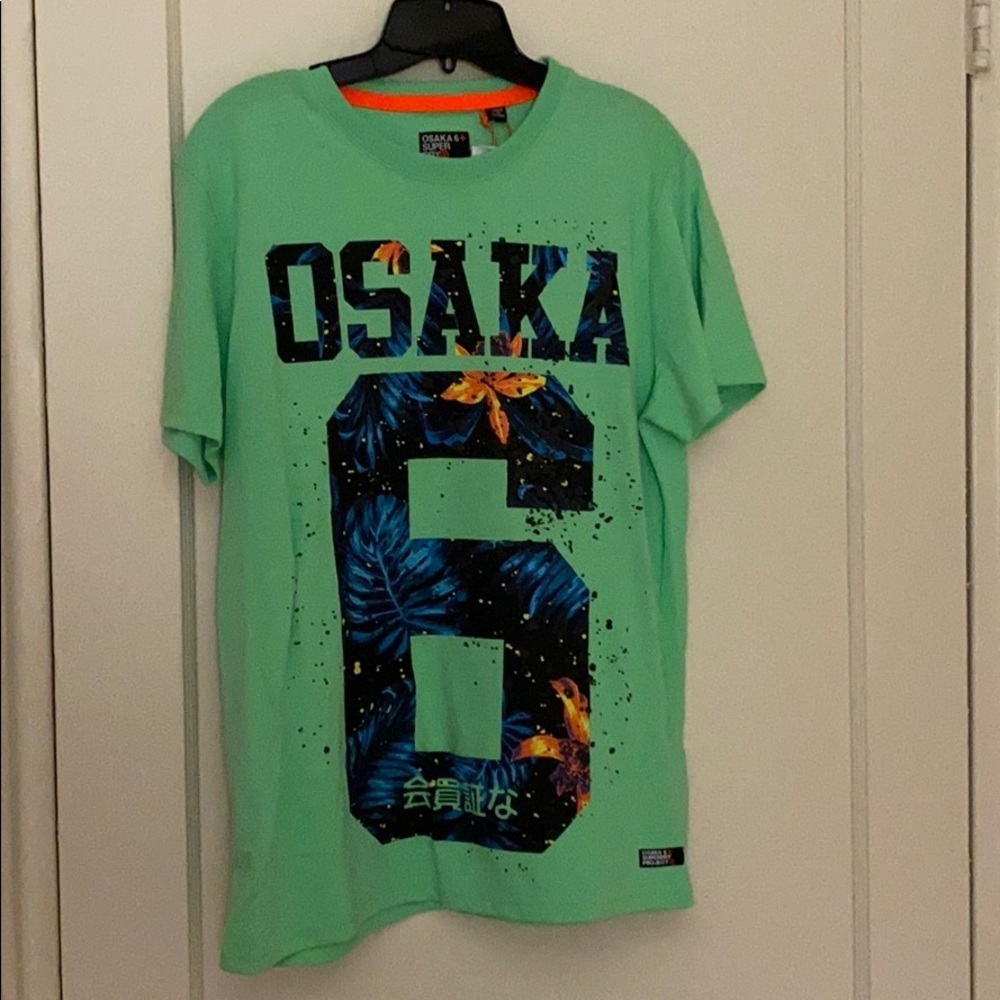 NWT superdry green tee shirt size: XL